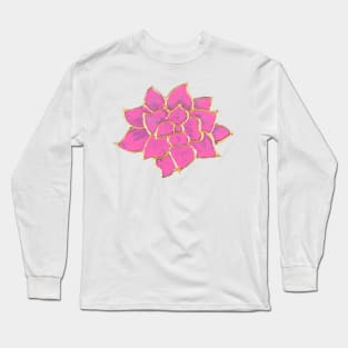 Pink & Gold Rose Long Sleeve T-Shirt